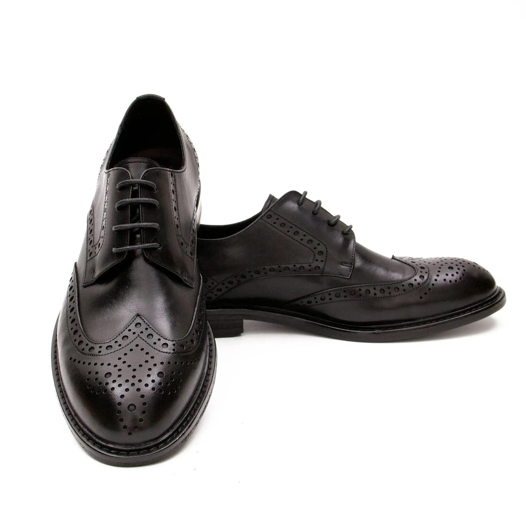 Brogue Carved Leather Derby Shoes 668-23