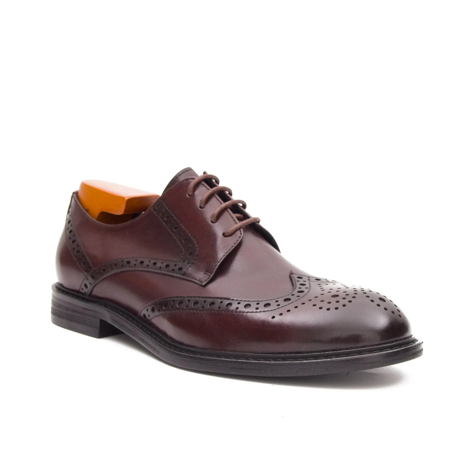 Brogue Carved Leather Derby Shoes 668-23