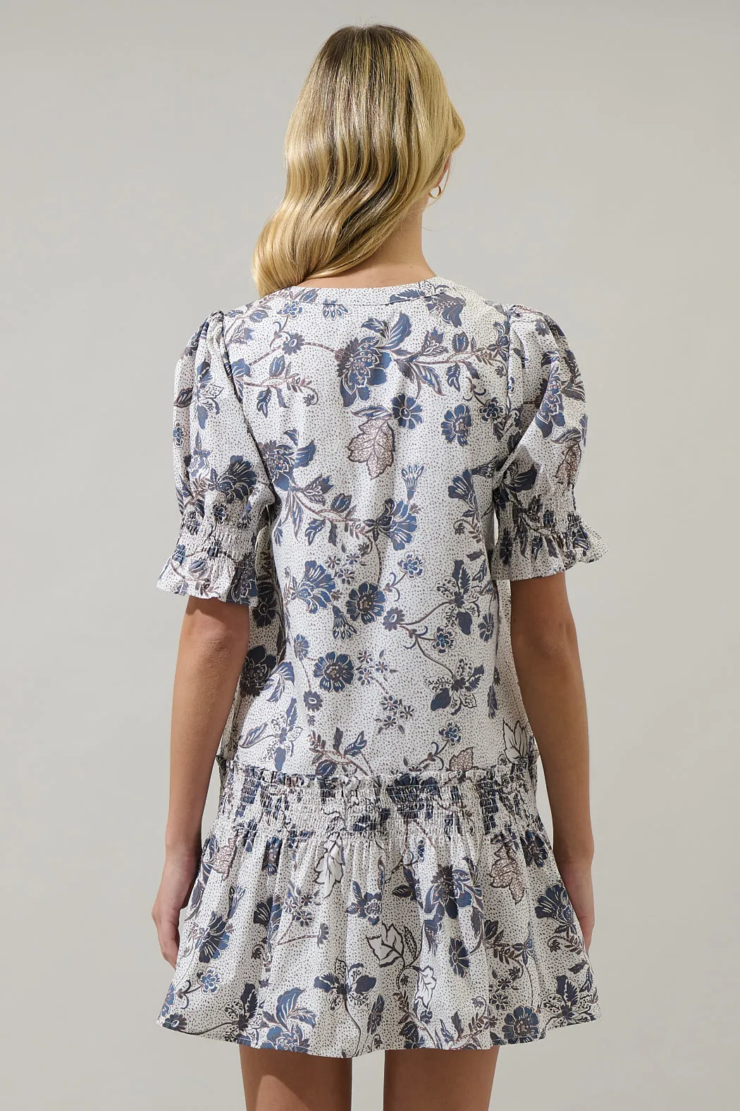 Bryony Floral Marinella Smocked Mini Dress