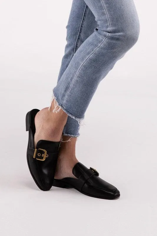 Buckle Backless Slides Loafer Shoes