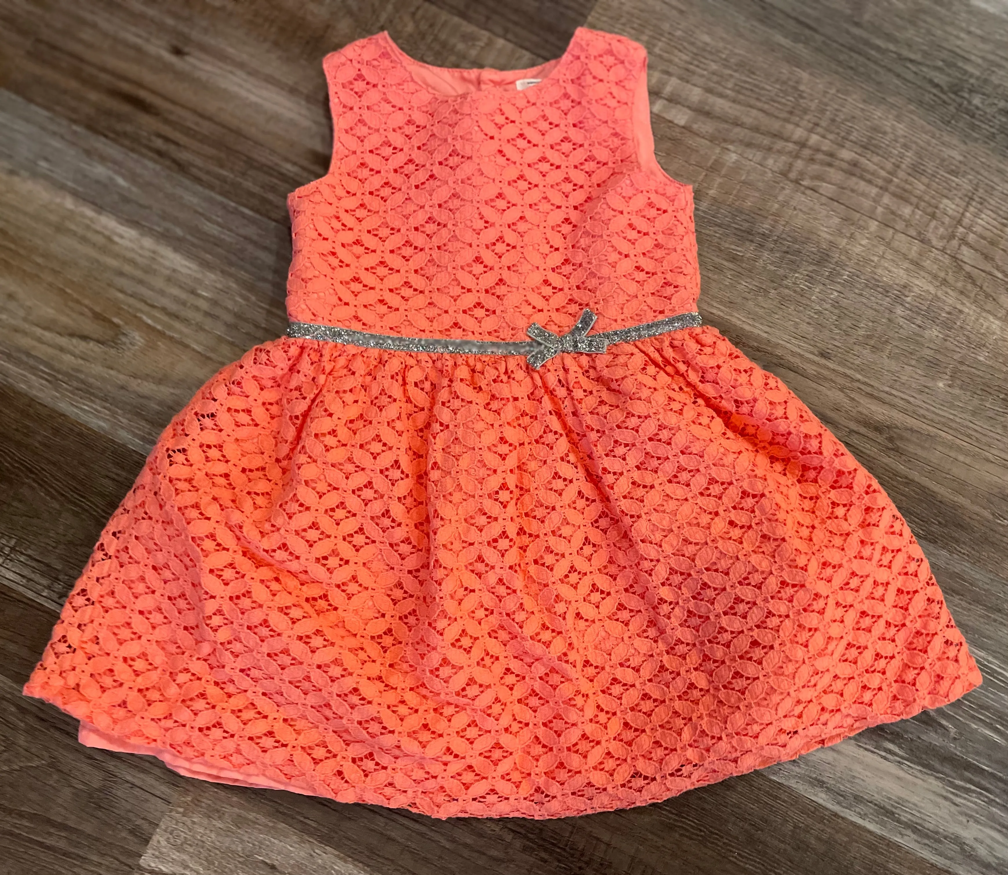 Carters Apricot Lace Sleeveless Dress Girls size 24m Easter, Valentines Day, Wedding