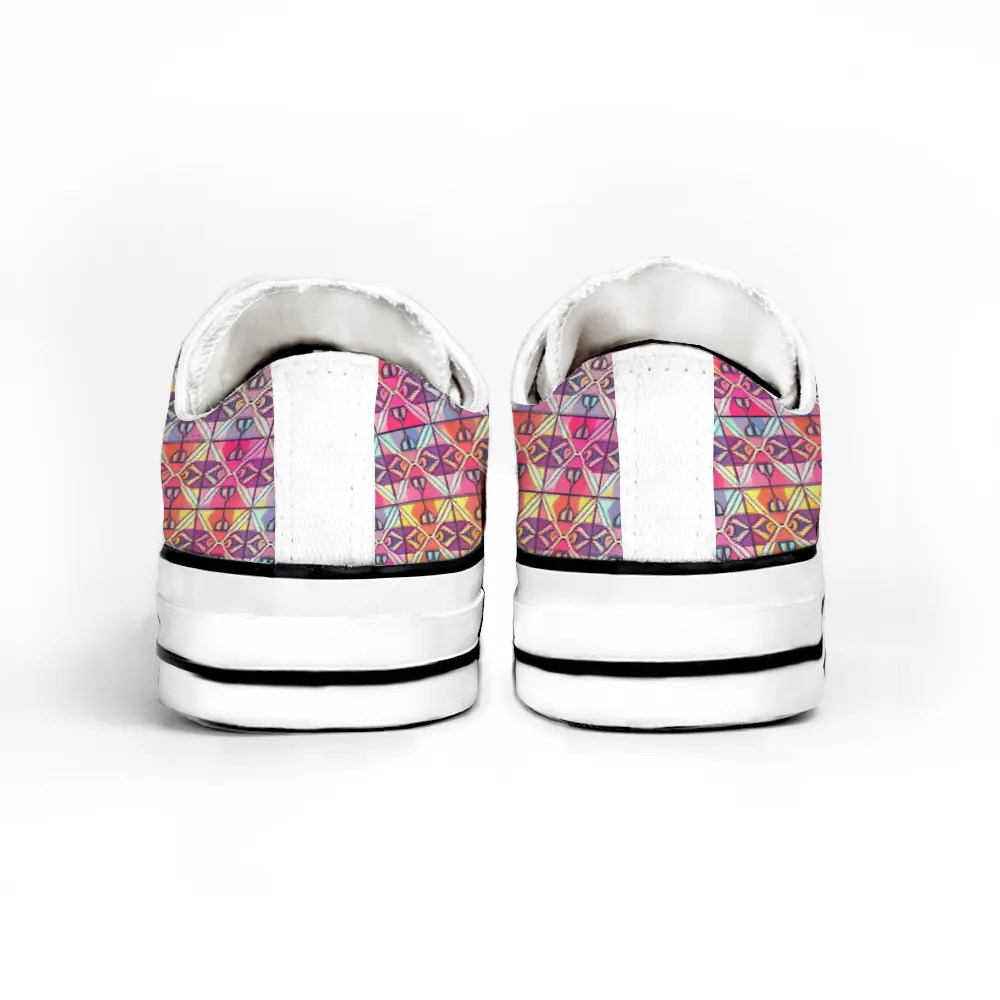 Checkered Pattern Collection - Unisex Low Top Canvas Shoes