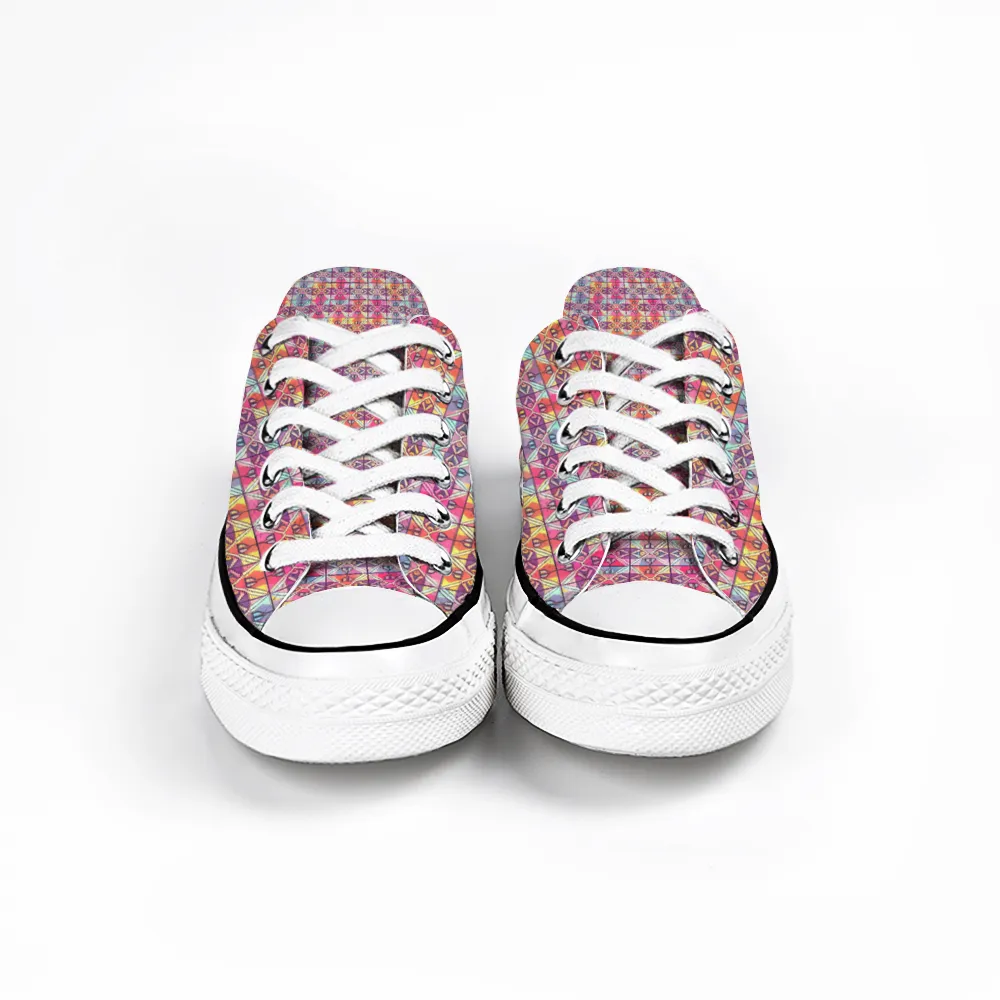 Checkered Pattern Collection - Unisex Low Top Canvas Shoes