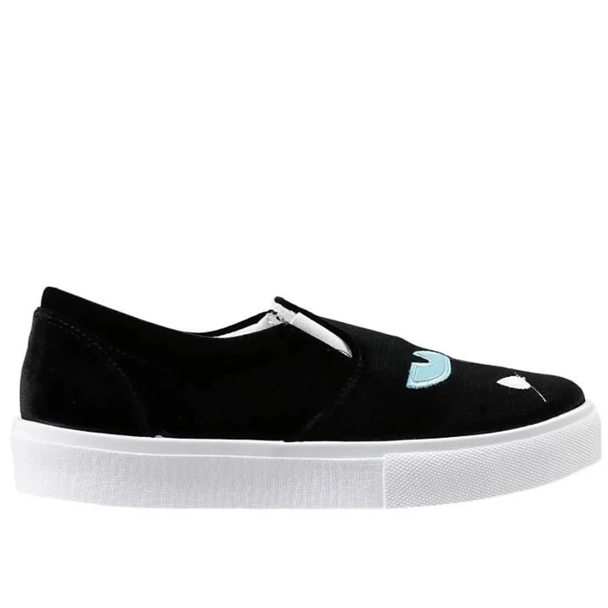 Chiara Ferragni Women's Black Velvet Cat Slip On Sneakers