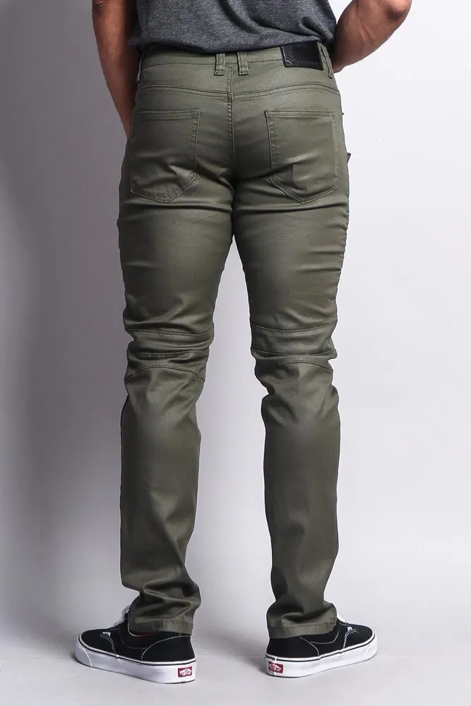 Coated Biker Jeans