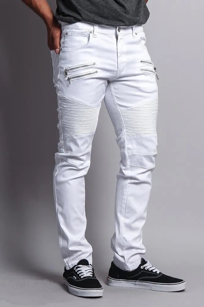 Coated Biker Jeans