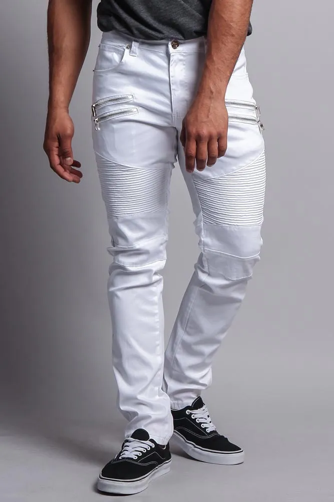 Coated Biker Jeans