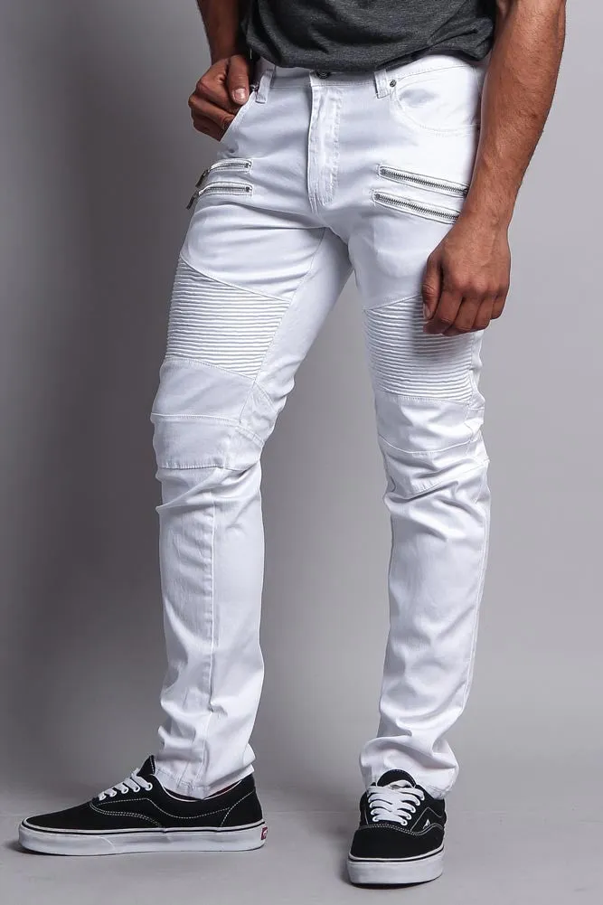 Coated Biker Jeans