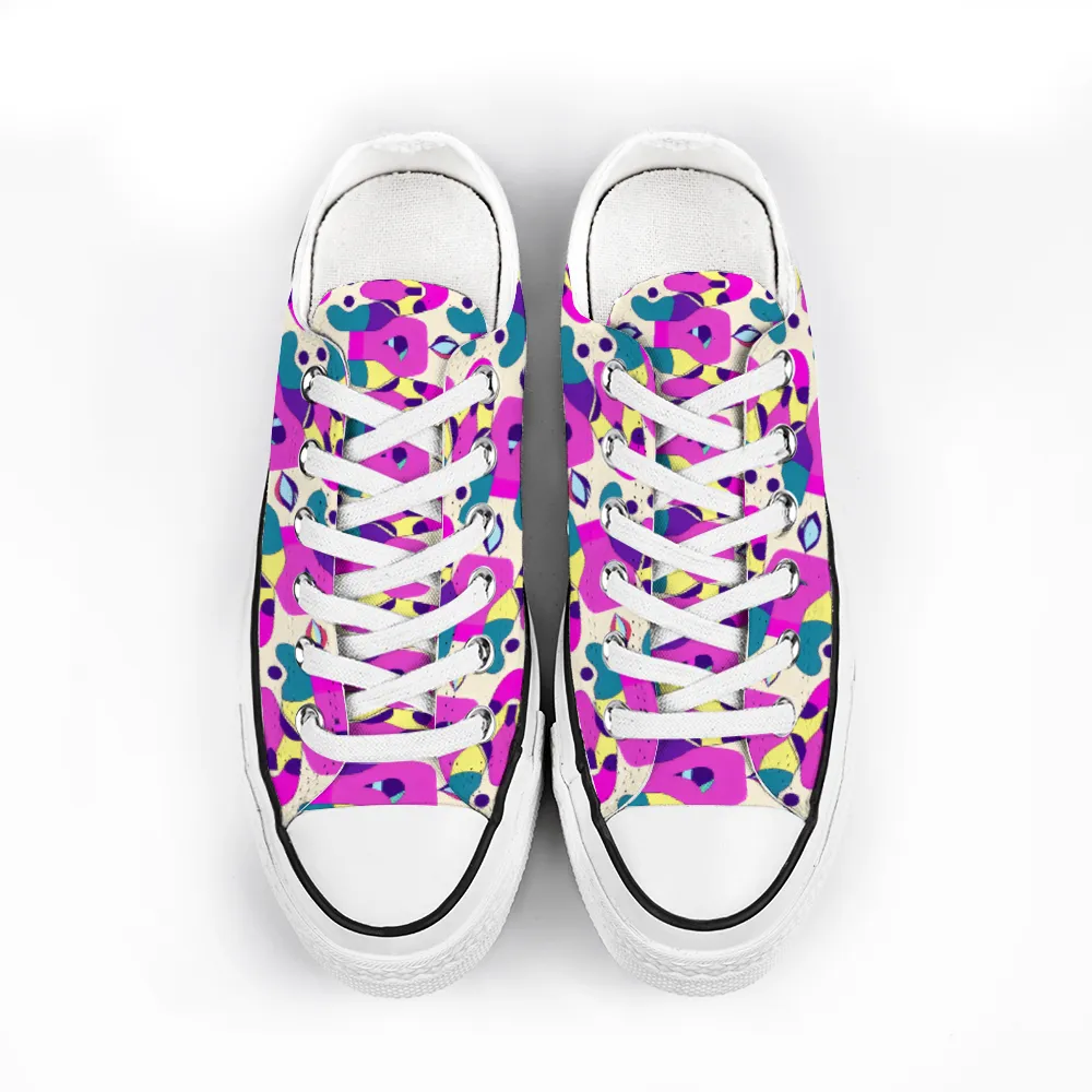 Colorful Pattern Collection - Unisex Low Top Canvas Shoes