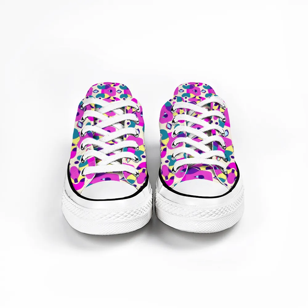 Colorful Pattern Collection - Unisex Low Top Canvas Shoes