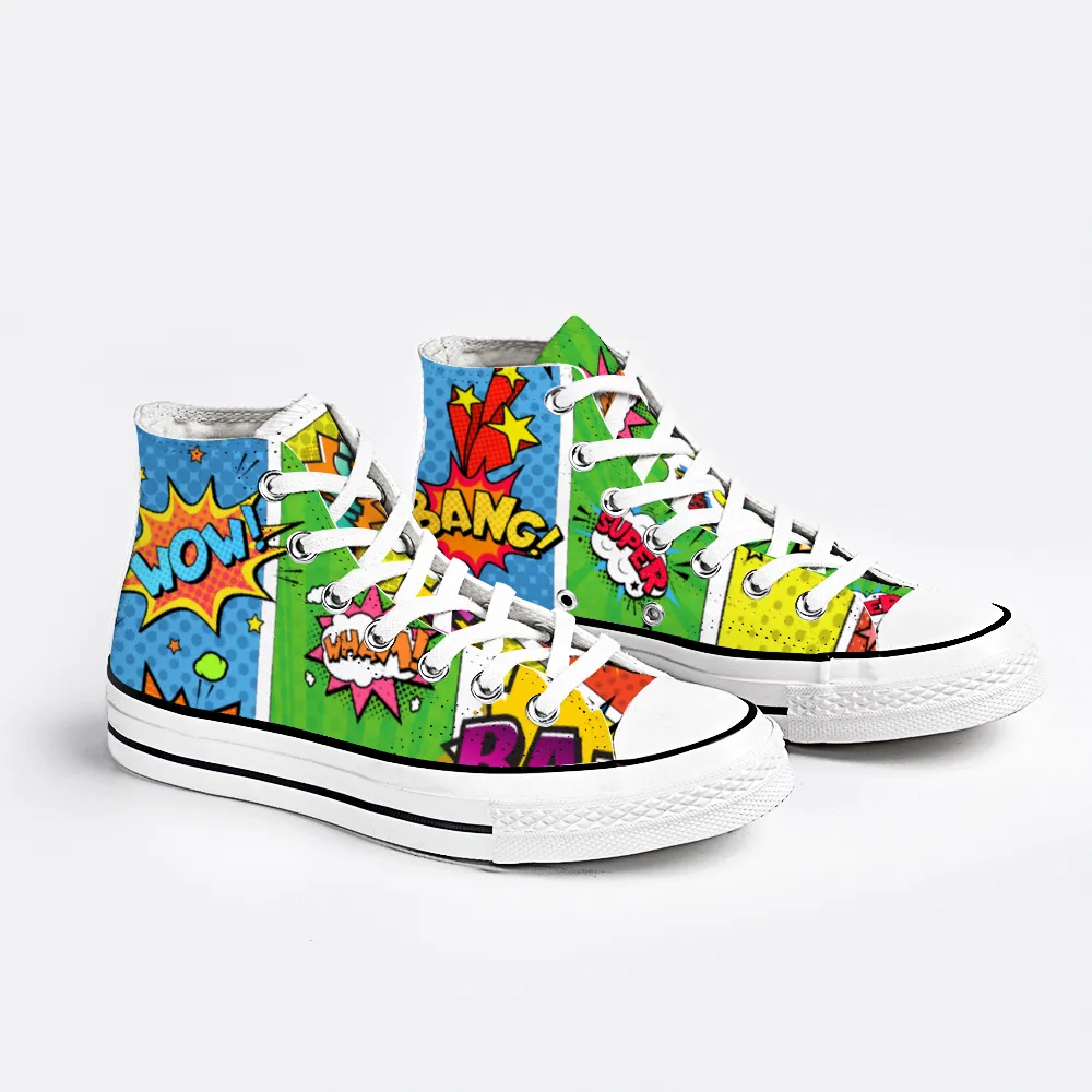 Comic Book Geek Collection - Unisex High Top Canvas Sneakers