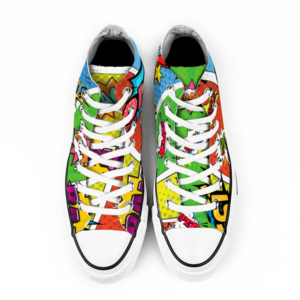 Comic Book Geek Collection - Unisex High Top Canvas Sneakers