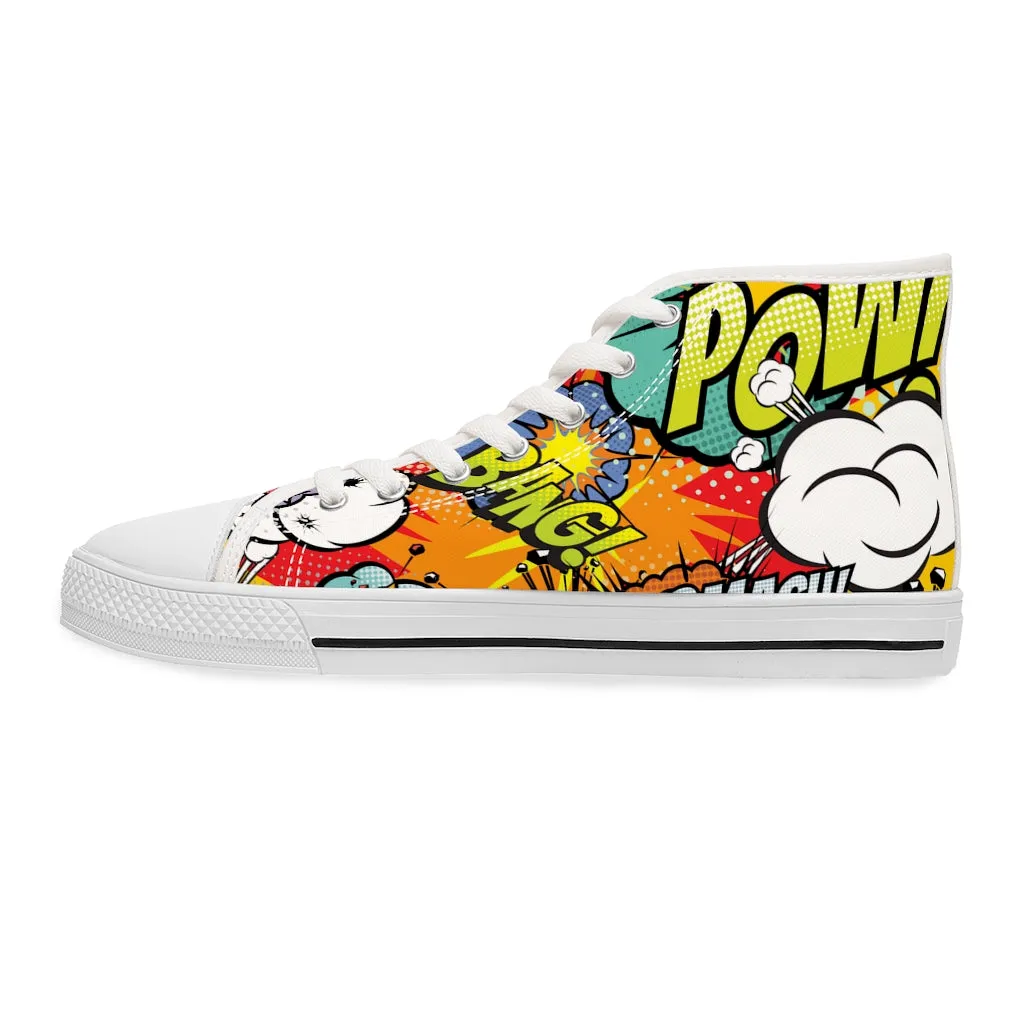 Comic book style Women's High Top Sneakers