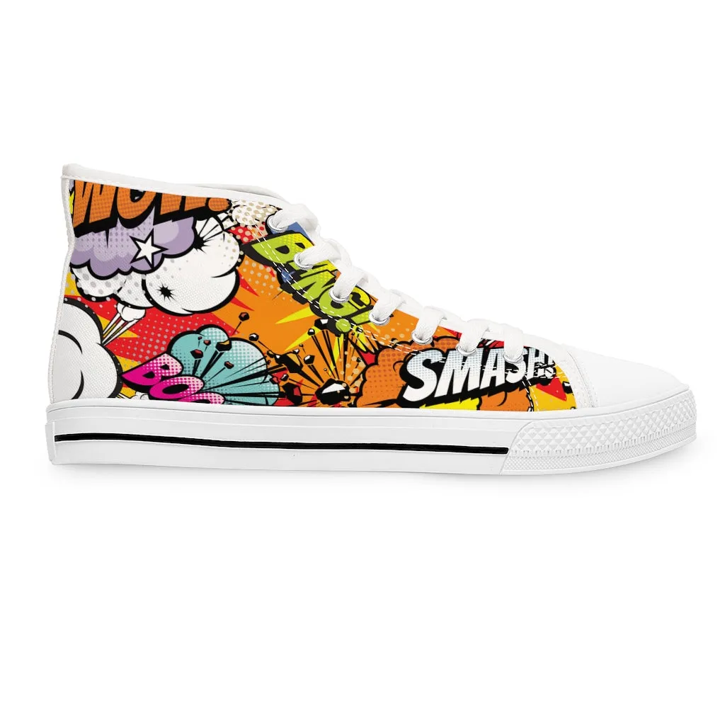 Comic book style Women's High Top Sneakers