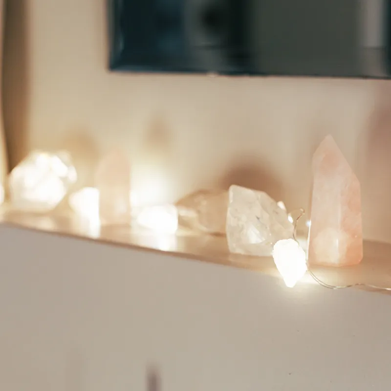 Crystal String Lights 78" | Rose Quartz