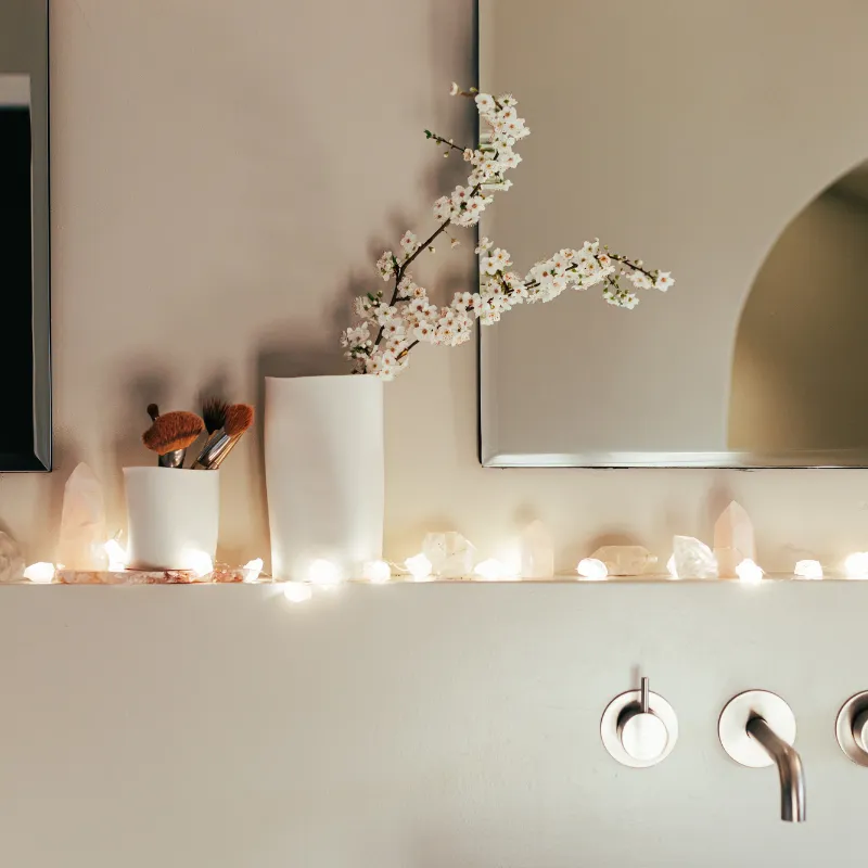 Crystal String Lights 78" | Rose Quartz