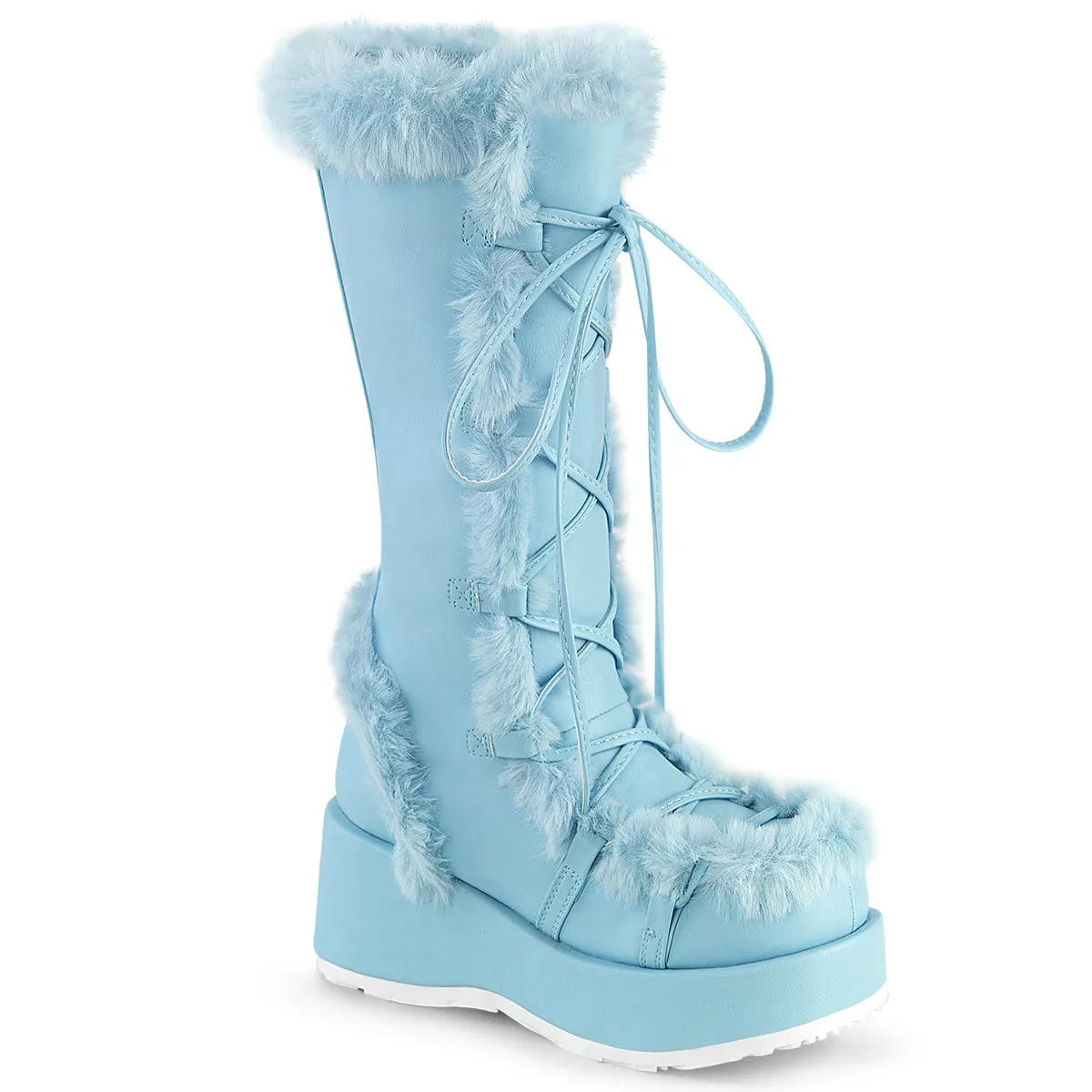 CUBBY-311 Baby Blue Furry Festival Costume Knee High Boot