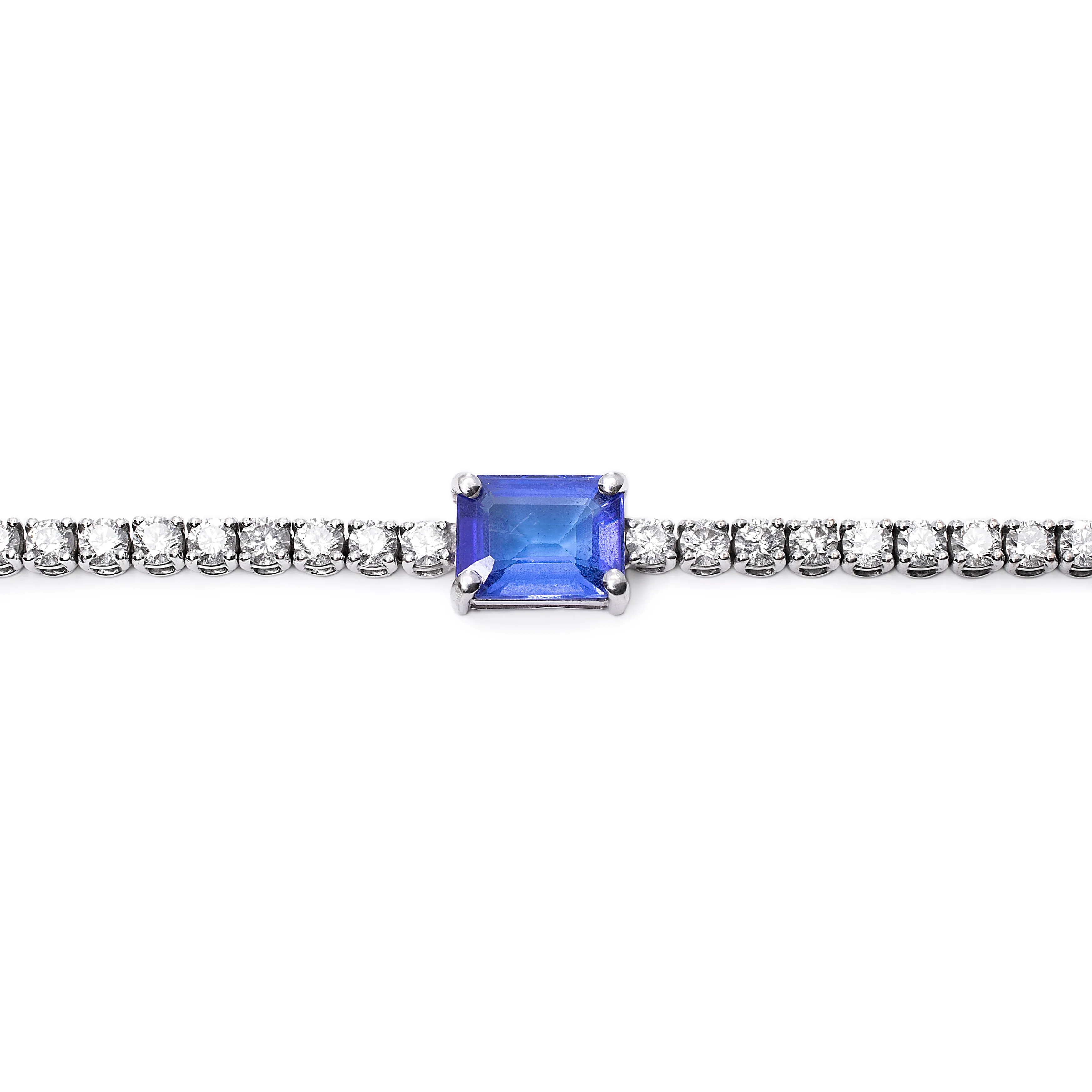 Diamonds & Tanzanite Tennis Bracelet