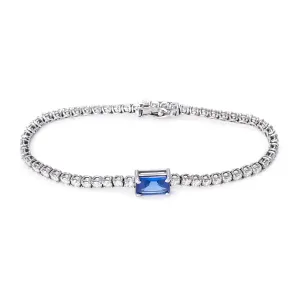 Diamonds & Tanzanite Tennis Bracelet