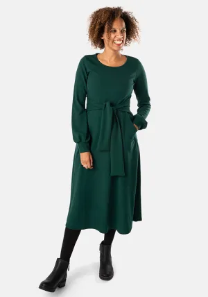 Emmy Bottle Green Midi Dress