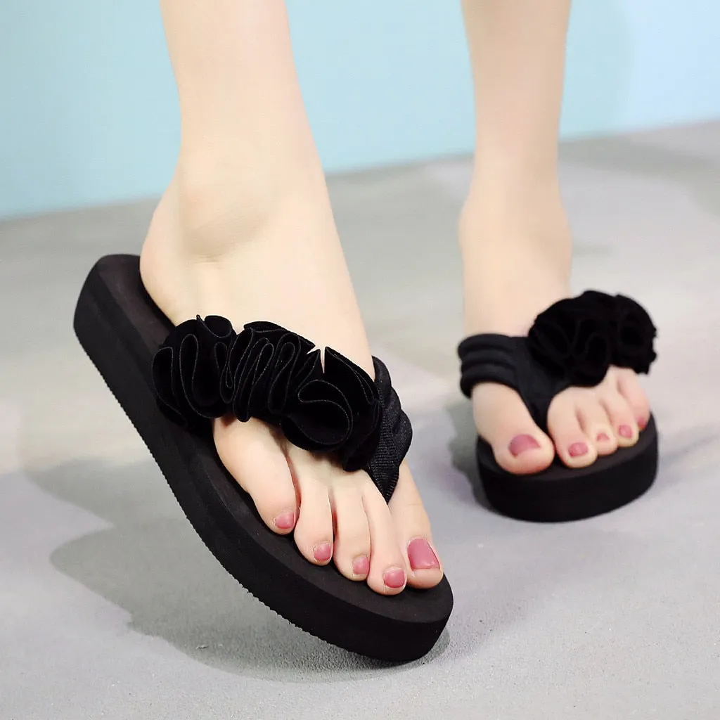 Flower Clip Toe Flip Flops Women Slippers