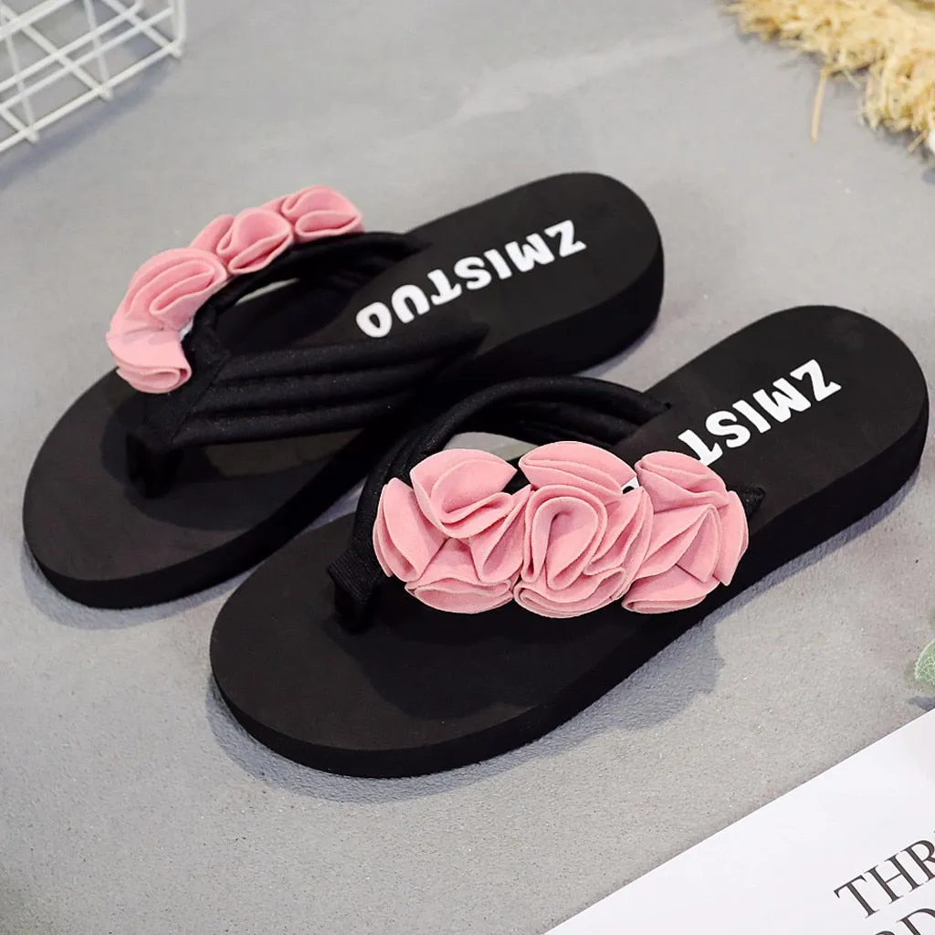 Flower Clip Toe Flip Flops Women Slippers