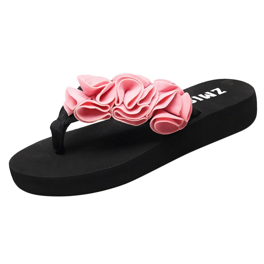 Flower Clip Toe Flip Flops Women Slippers