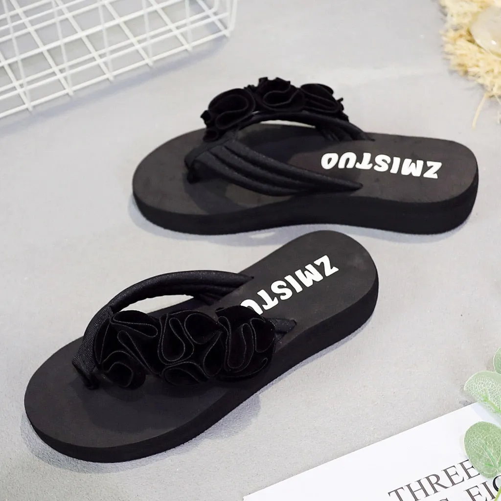 Flower Clip Toe Flip Flops Women Slippers