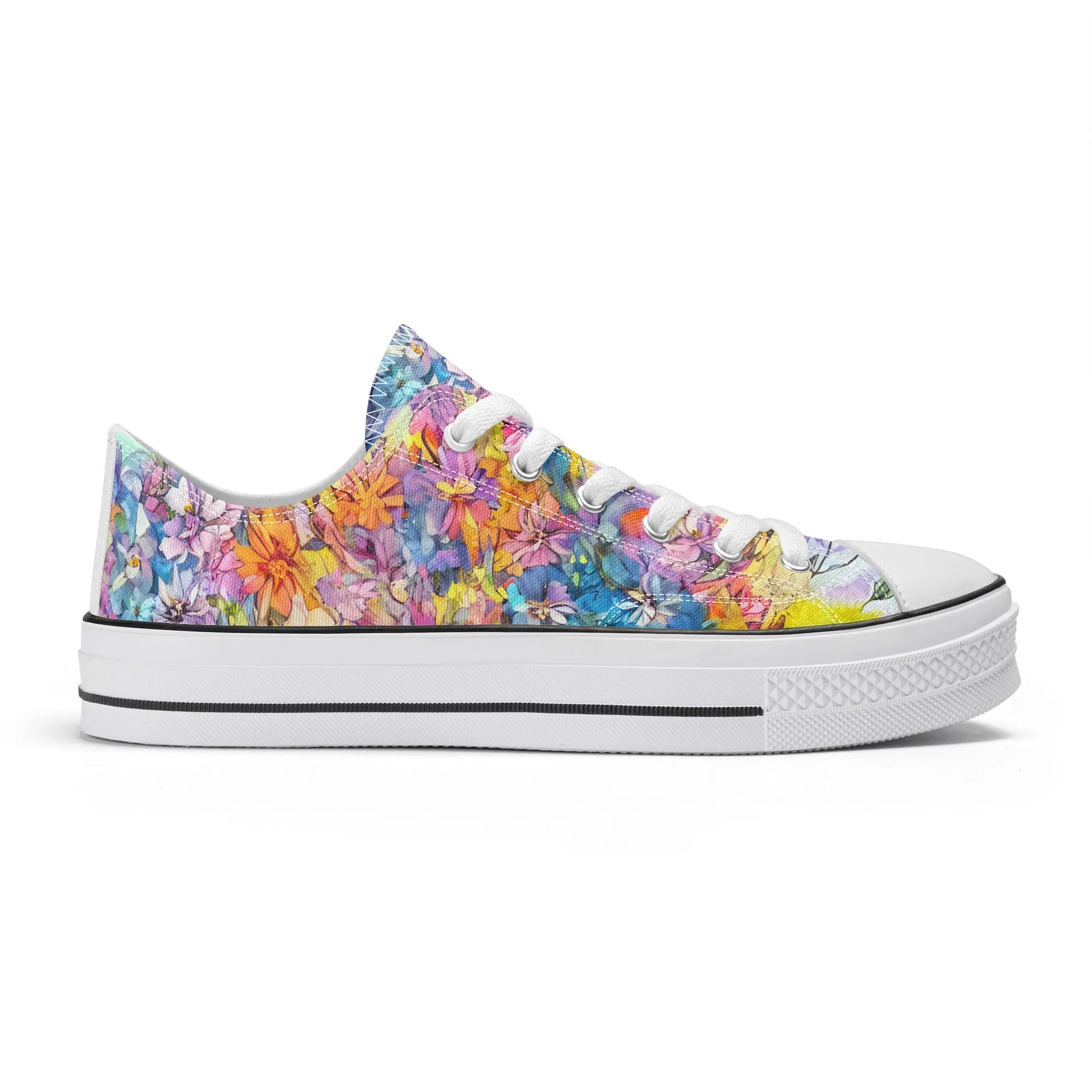 Flowers Mens Low Top Shoes, Garden Classic Canvas Converse Sneakers