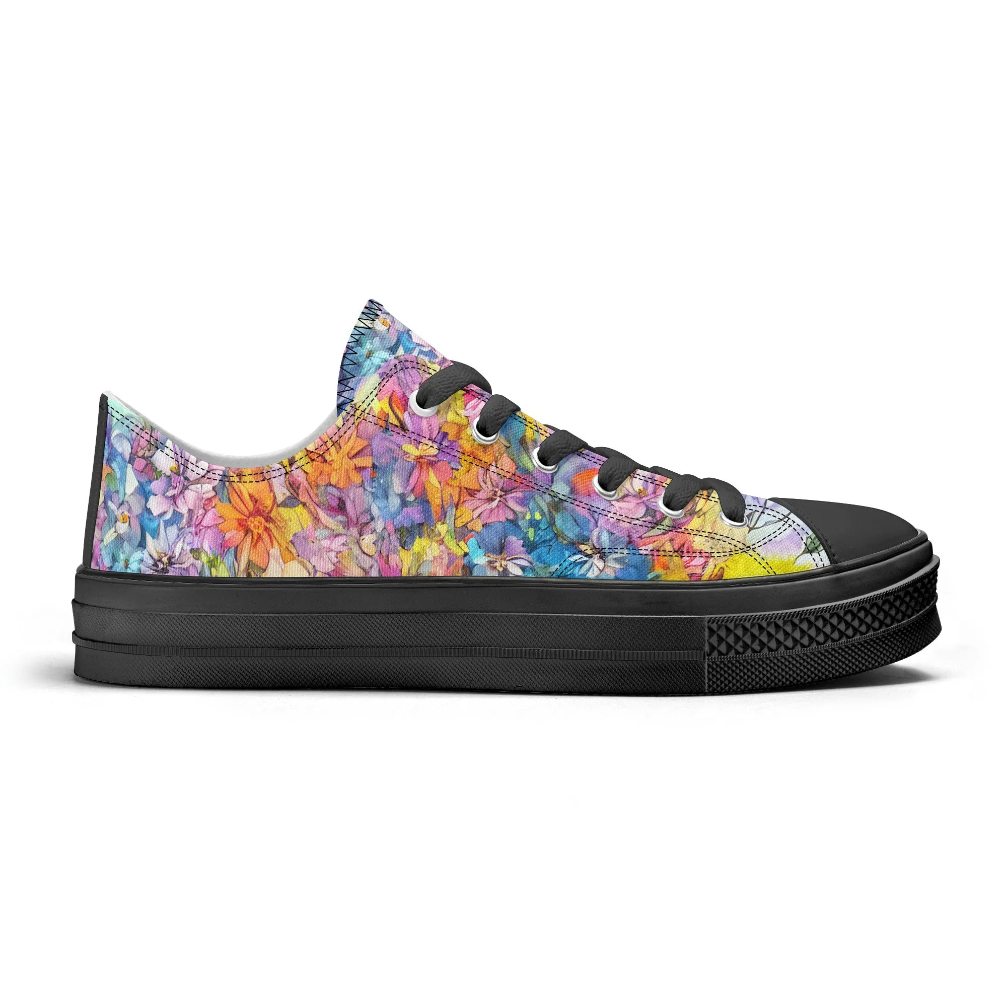 Flowers Mens Low Top Shoes, Garden Classic Canvas Converse Sneakers