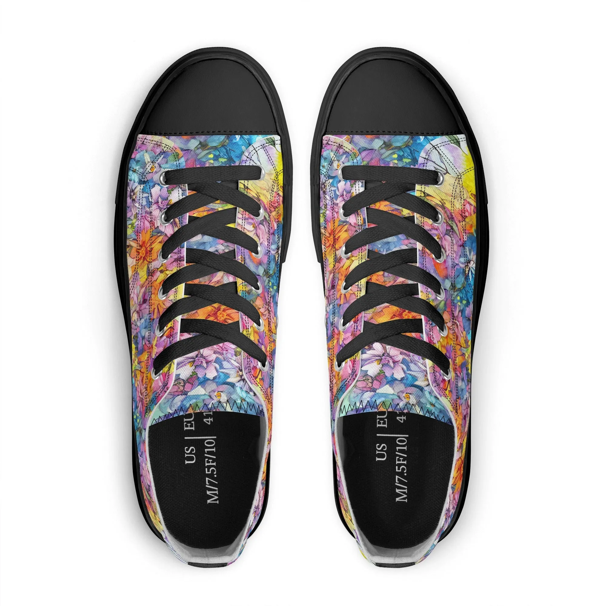 Flowers Mens Low Top Shoes, Garden Classic Canvas Converse Sneakers