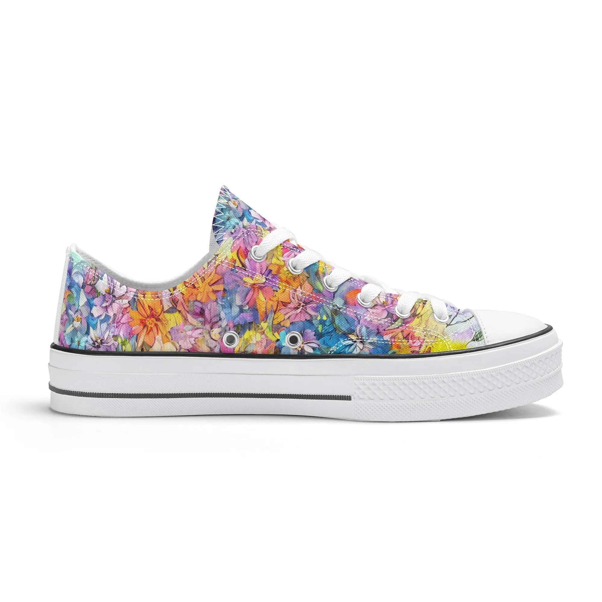 Flowers Womens Low Top Shoes, Garden Classic Canvas Converse Sneakers