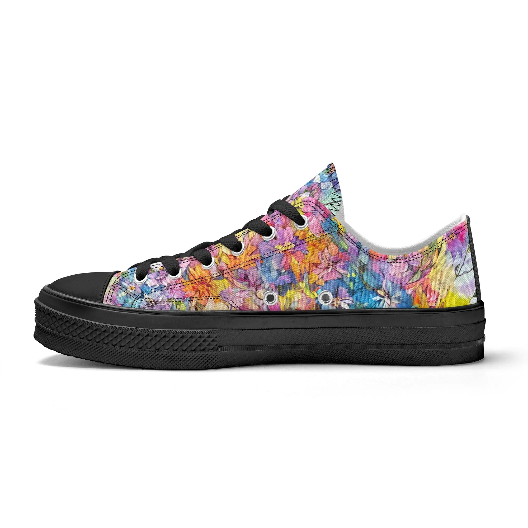 Flowers Womens Low Top Shoes, Garden Classic Canvas Converse Sneakers