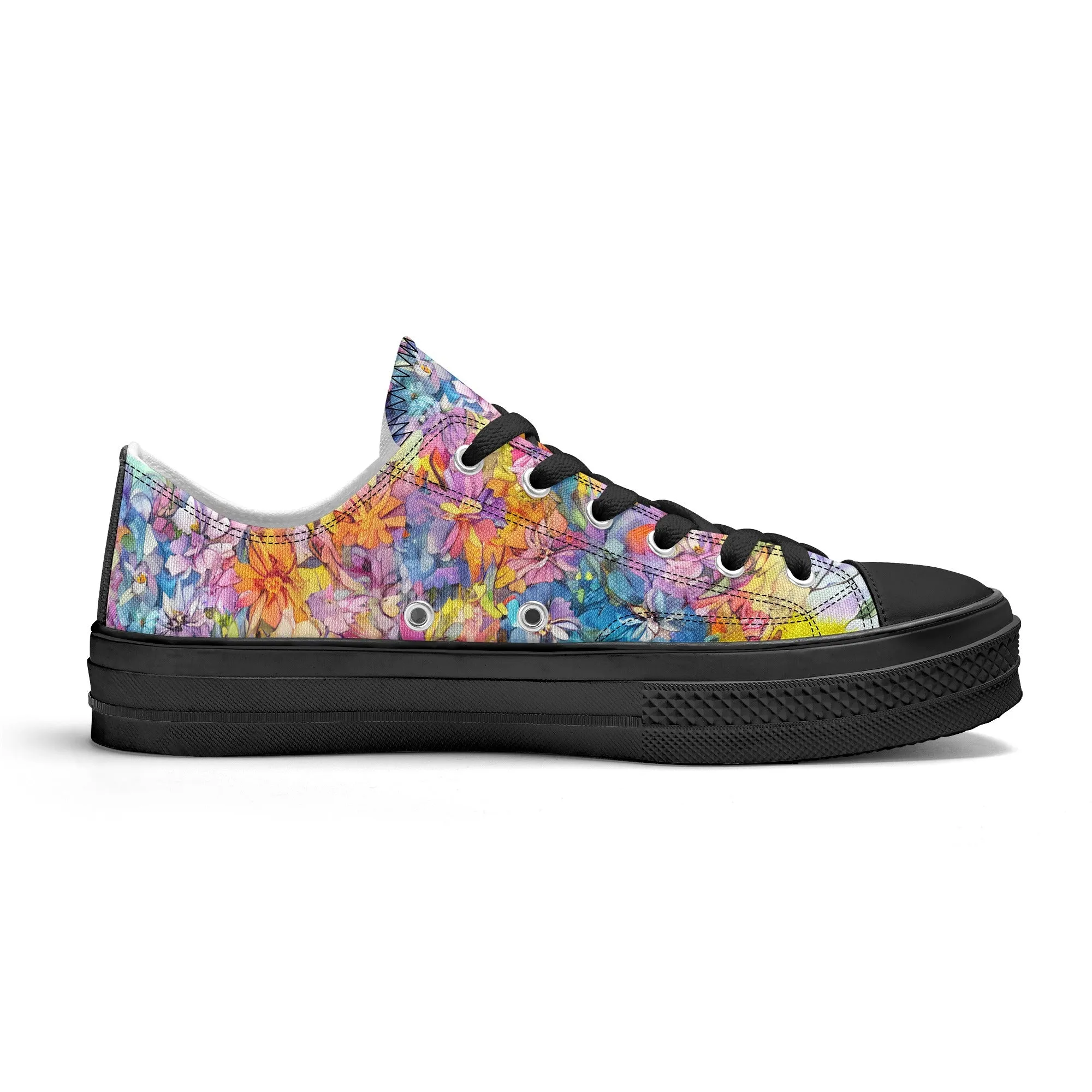 Flowers Womens Low Top Shoes, Garden Classic Canvas Converse Sneakers