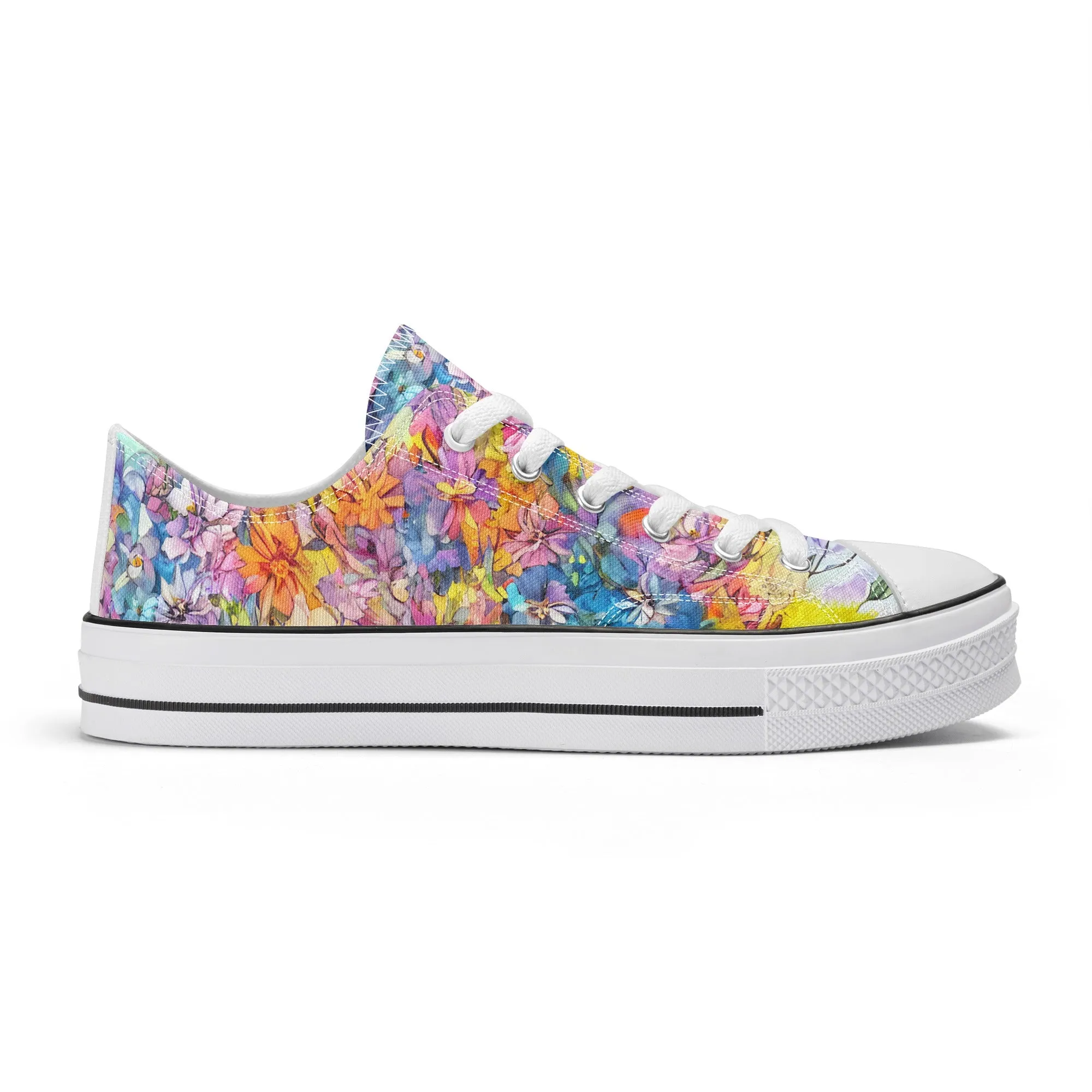 Flowers Womens Low Top Shoes, Garden Classic Canvas Converse Sneakers