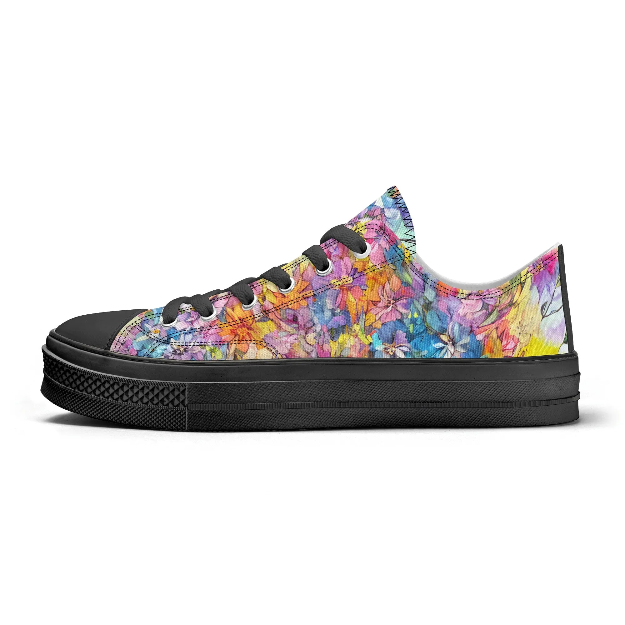 Flowers Womens Low Top Shoes, Garden Classic Canvas Converse Sneakers