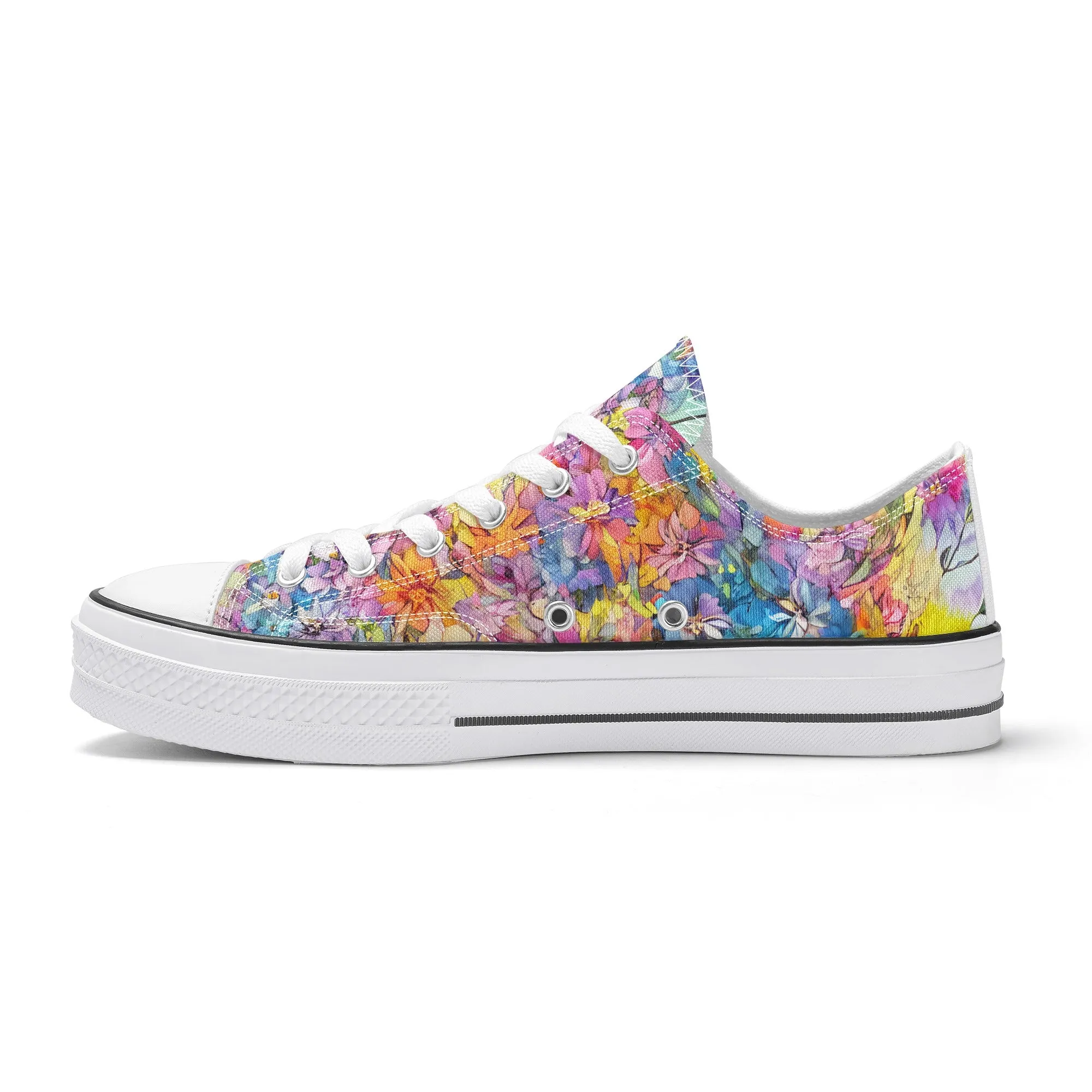 Flowers Womens Low Top Shoes, Garden Classic Canvas Converse Sneakers