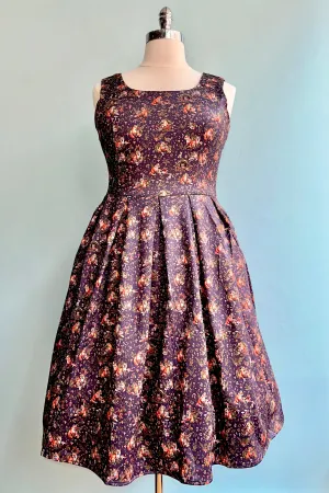 Fox & Mushroom Amanda Dress in Purple by Dolly & Dotty