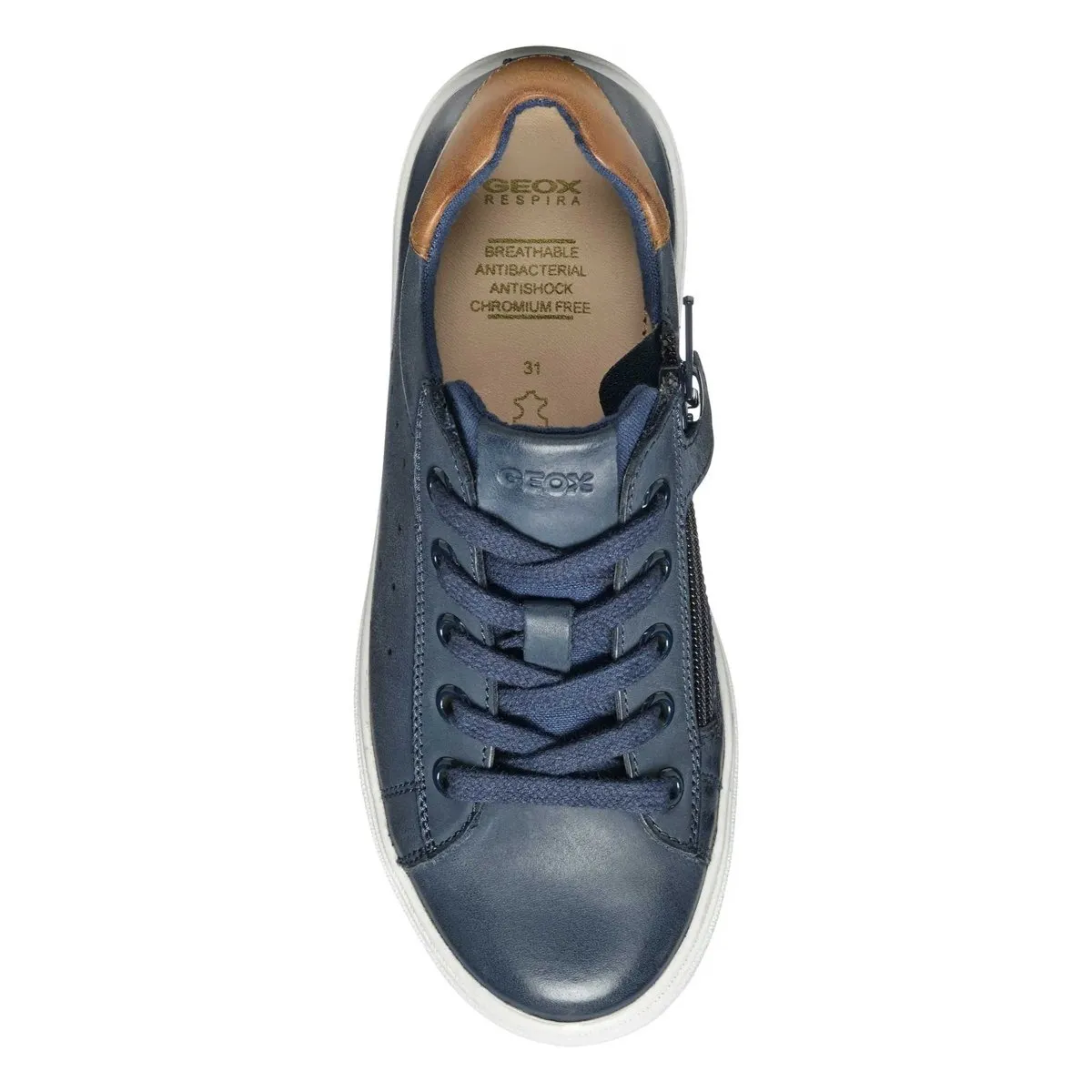 Geox Boy's Nashik Navy/Brown Leather (Sizes 36-37)