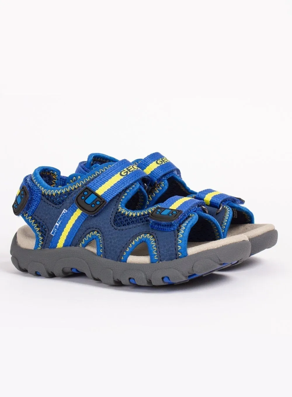 Geox Strada Boy Sandals in Blue/Yellow