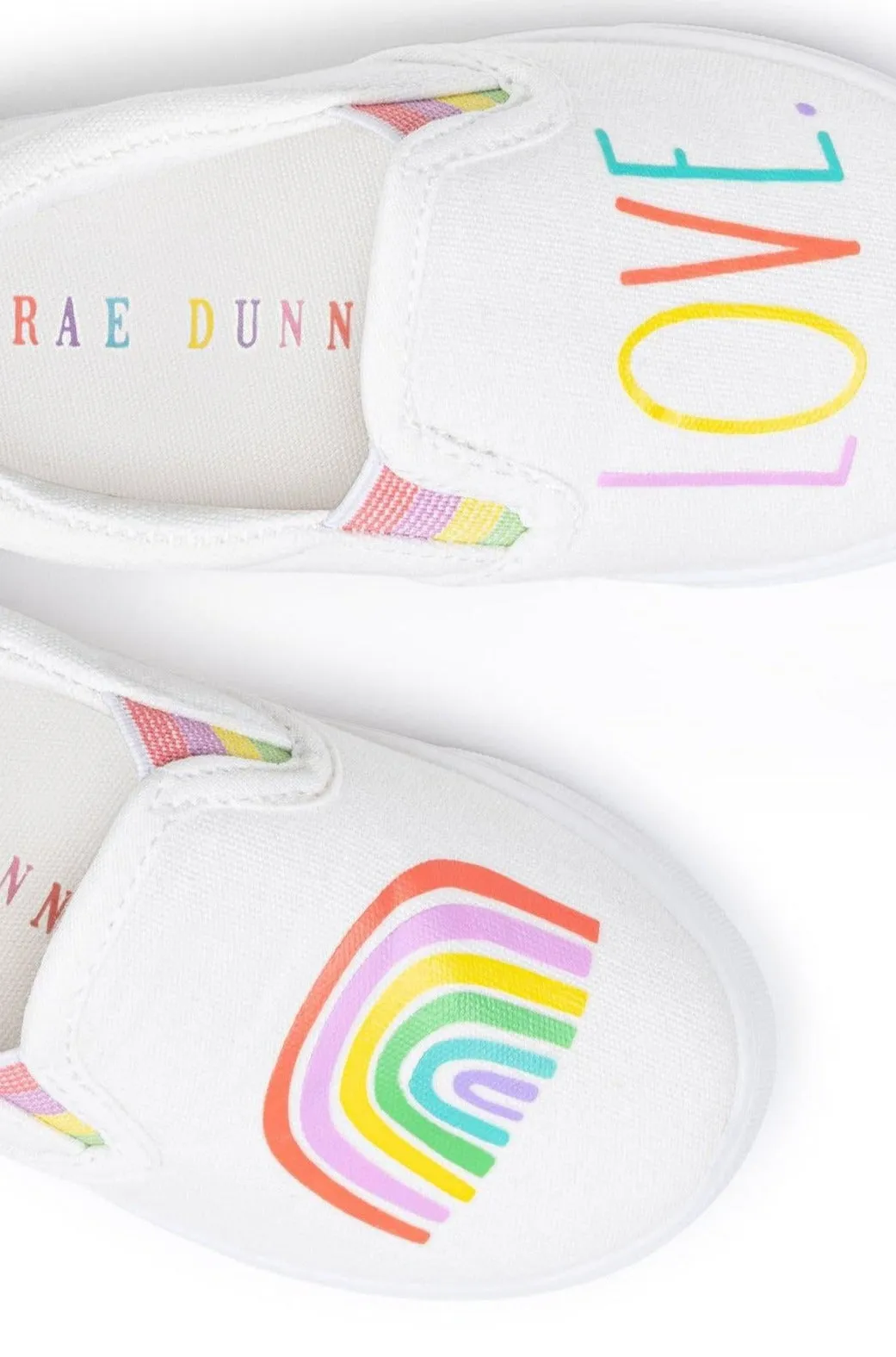 Girl's Rainbow "LOVE" Slip On Sneakers