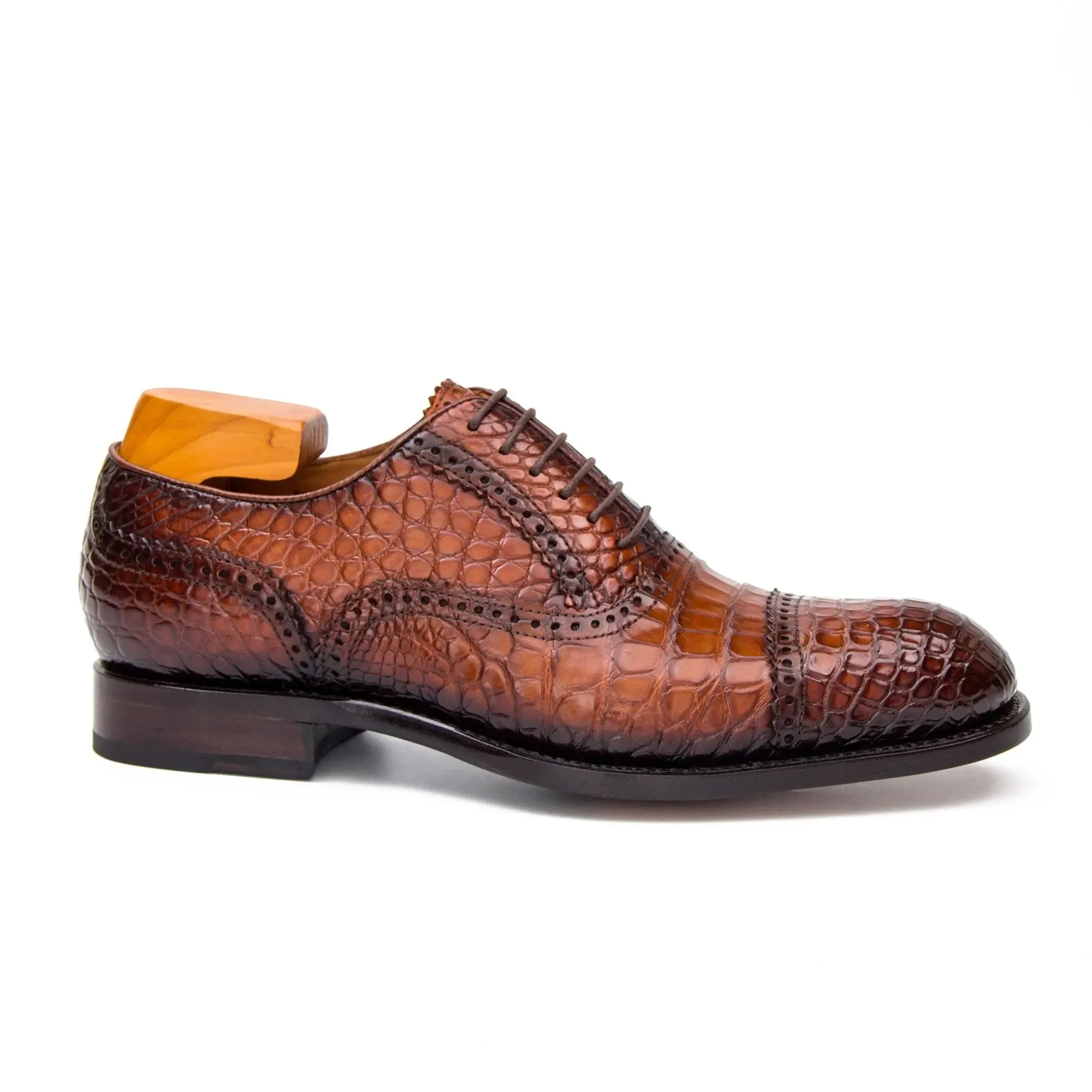 Goodyear welted alligator Oxford shoes