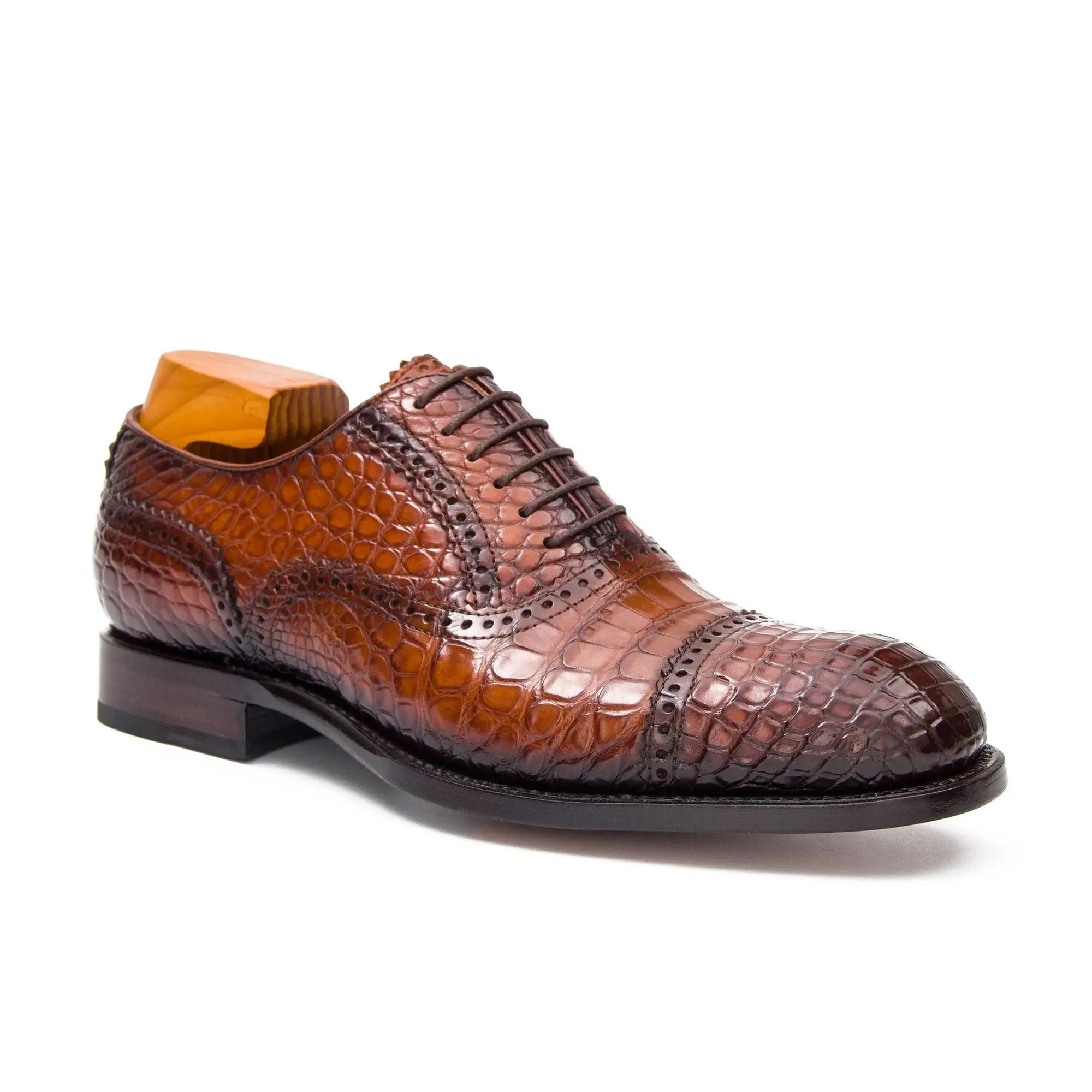 Goodyear welted alligator Oxford shoes