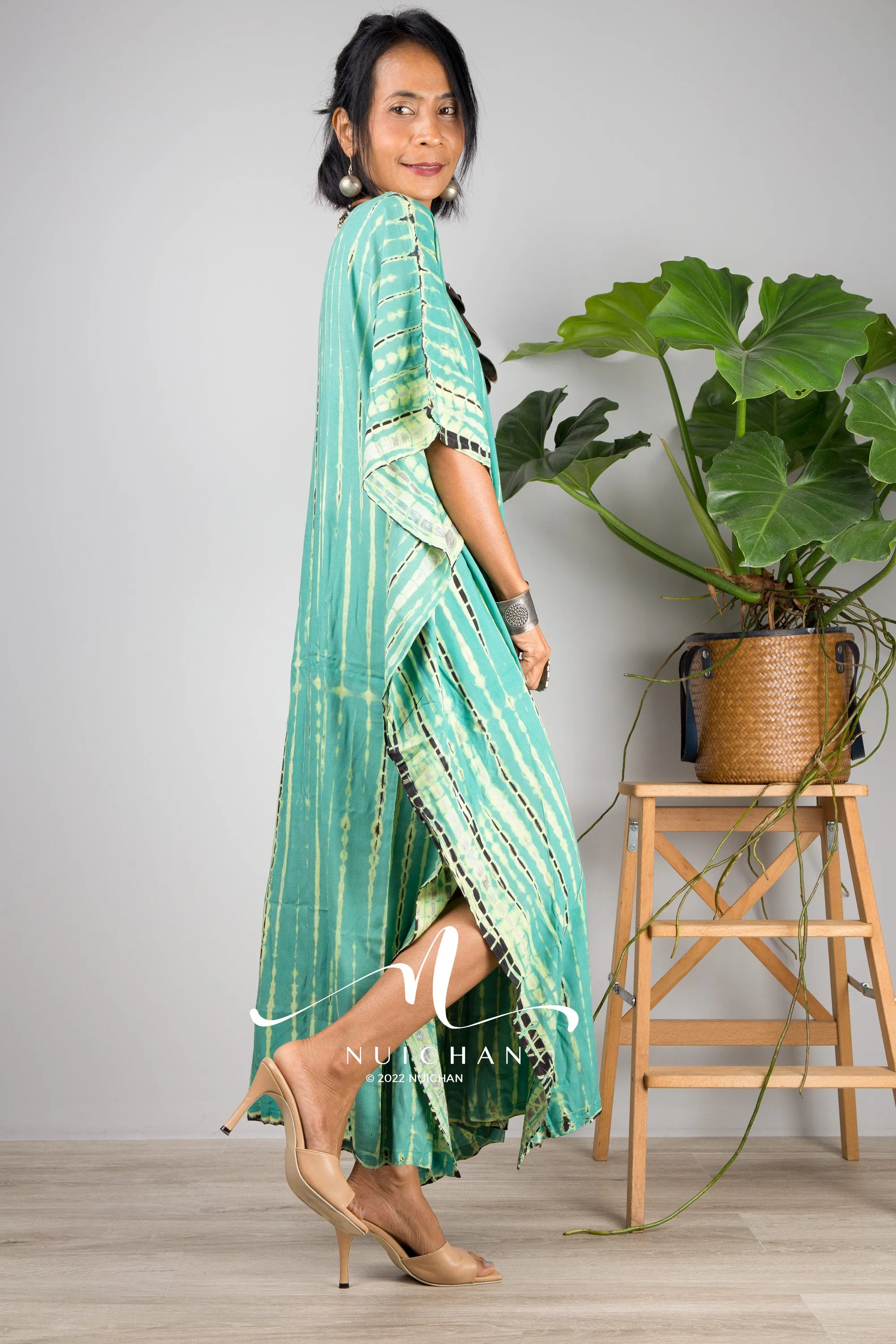 Green Tie dye kaftan