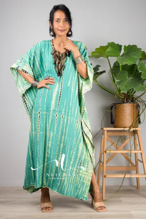 Green Tie dye kaftan