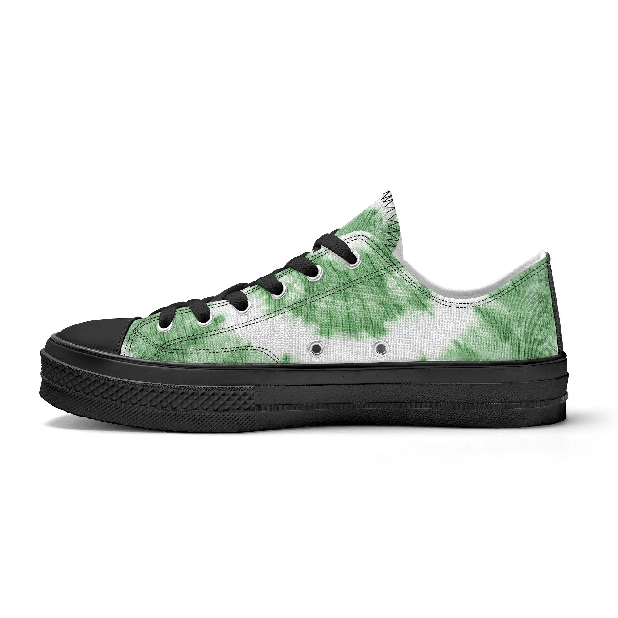 Green Tie Dye Pattern - Mens Classic Low Top Canvas Shoes for Footwear Lovers