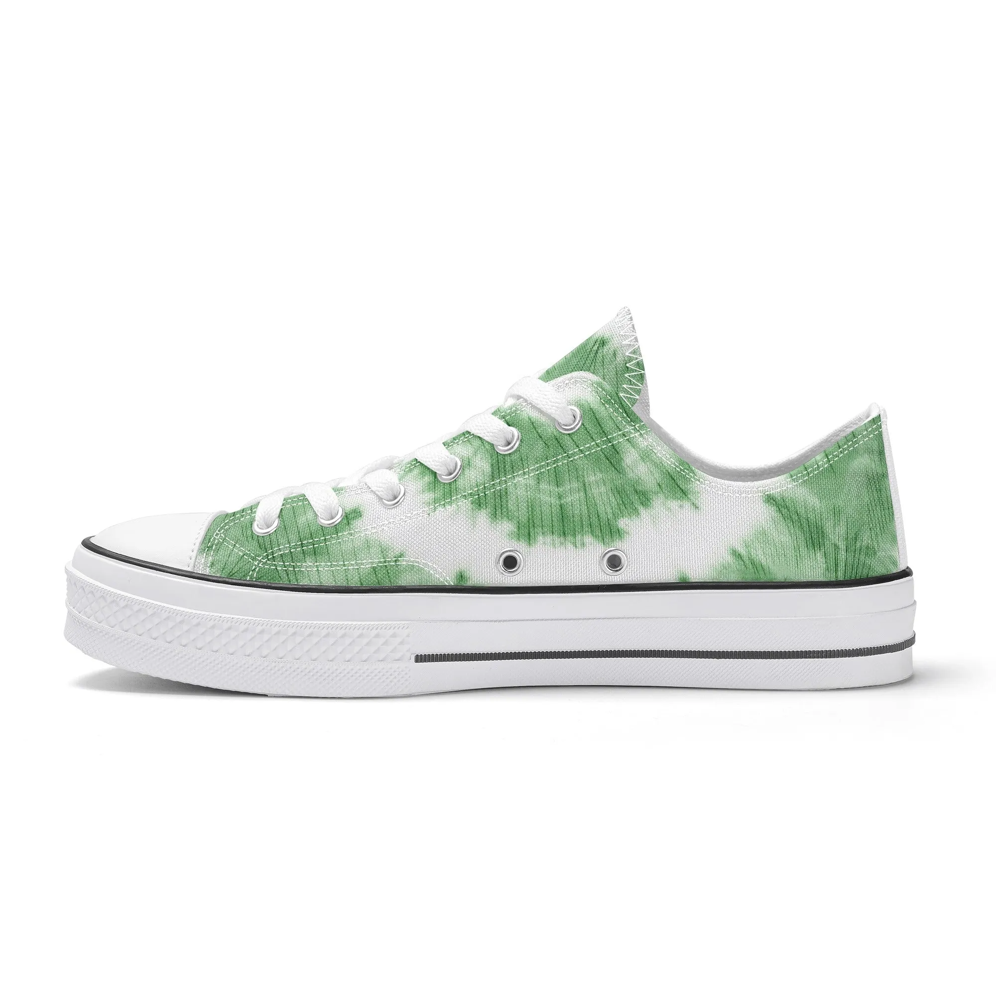 Green Tie Dye Pattern - Mens Classic Low Top Canvas Shoes for Footwear Lovers