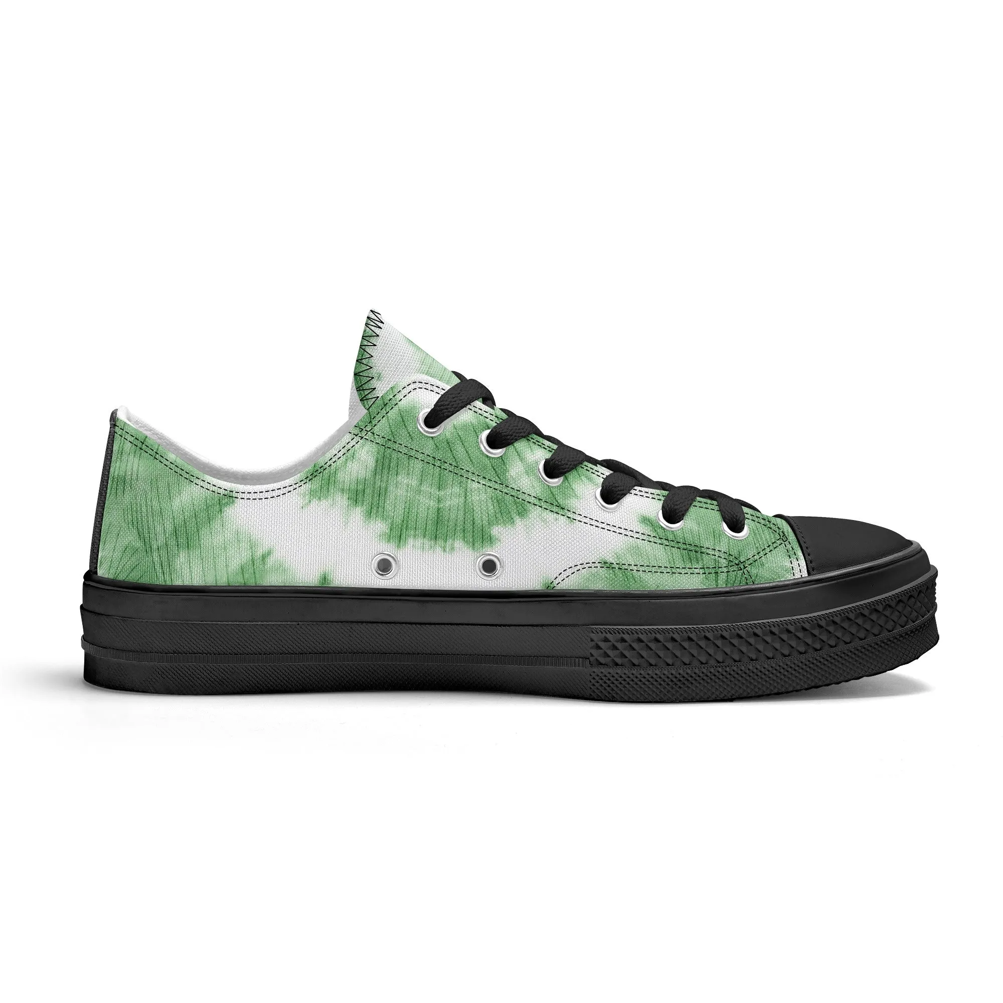 Green Tie Dye Pattern - Mens Classic Low Top Canvas Shoes for Footwear Lovers