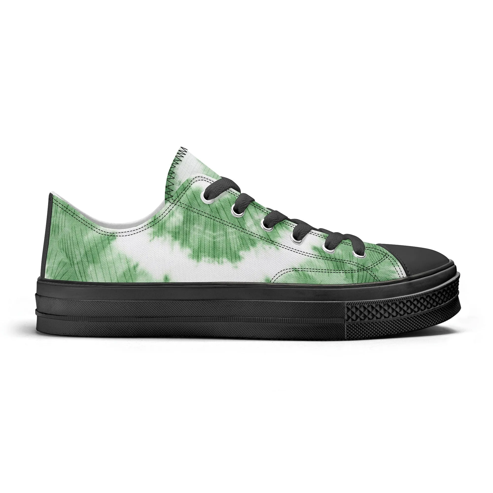 Green Tie Dye Pattern - Mens Classic Low Top Canvas Shoes for Footwear Lovers