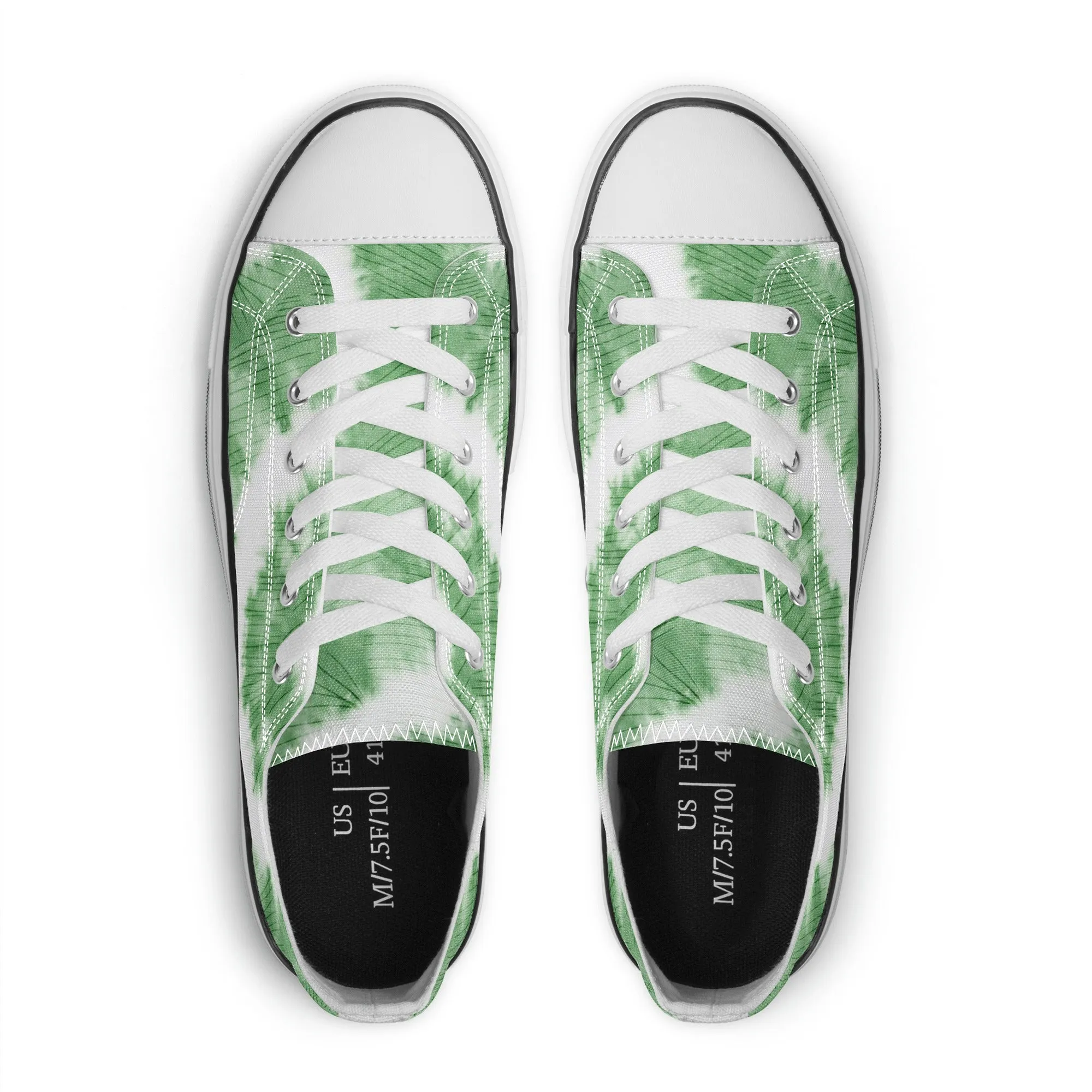 Green Tie Dye Pattern - Mens Classic Low Top Canvas Shoes for Footwear Lovers